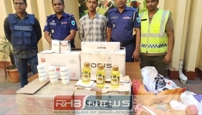 শ্রীমঙ্গলে পুলিশের অভিযানে বিদেশি সিগারেটসহ..