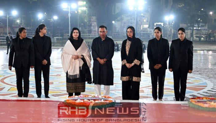 শহীদ মিনারে জিয়া পরিবারের সদস্যদের..