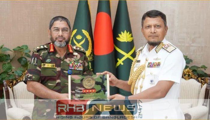 সেনাপ্রধানের সঙ্গে নৌবাহিনী প্রধানের বিদায়ি..