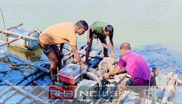 করতোয়া-বাঙ্গালি নদীতে অবৈধ বালু উত্তোলন,..